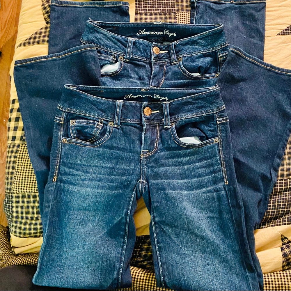 Two American Eagle Slim Boot Jeans Size0